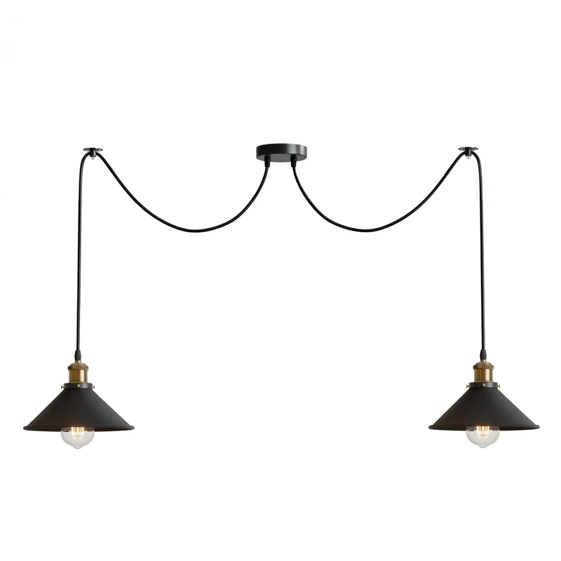 2 flammige Industrie Pendelleuchte – Dezentrale Lampe Esstisch Hängelampe | Ø 22cm | E27 ~4151
