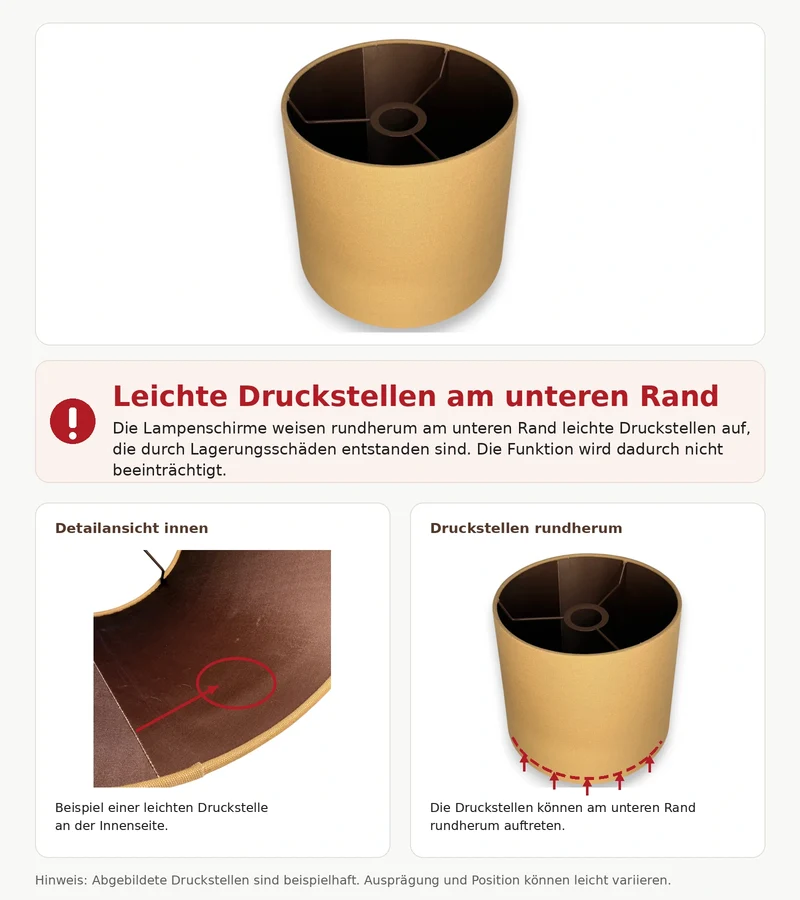 Lampenschirm Hellbraun – E27, Baumwolle, konisch, 29 cm