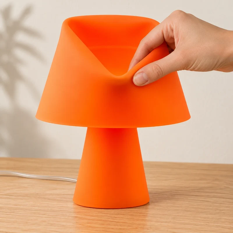 Sompex NUMEN Tischlampe aus formbarem Silikon – Orange, 42 cm, E27