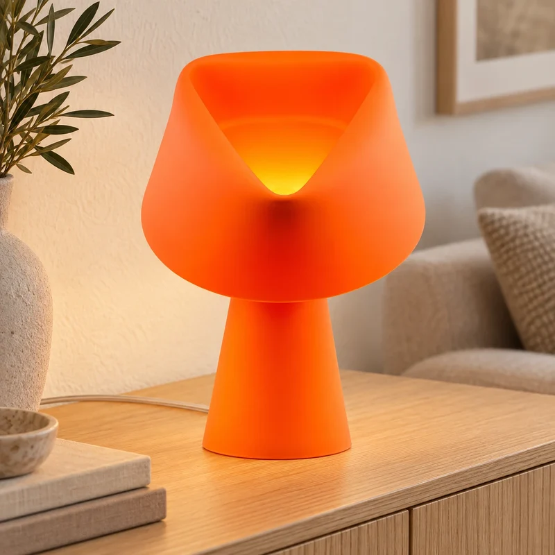 Sompex NUMEN Tischlampe aus formbarem Silikon – Orange, 42 cm, E27