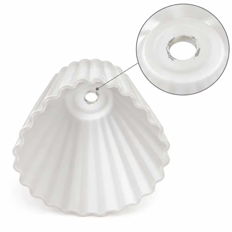Glasschirm G4 6,5cm weiß Lampenglas Plissee Ersatzglas Loch 12mm