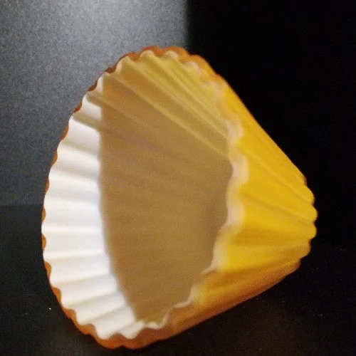 Glasschirm G4 6,5cm Lampenglas Plissee Ersatzglas Braun orange Loch 12mm