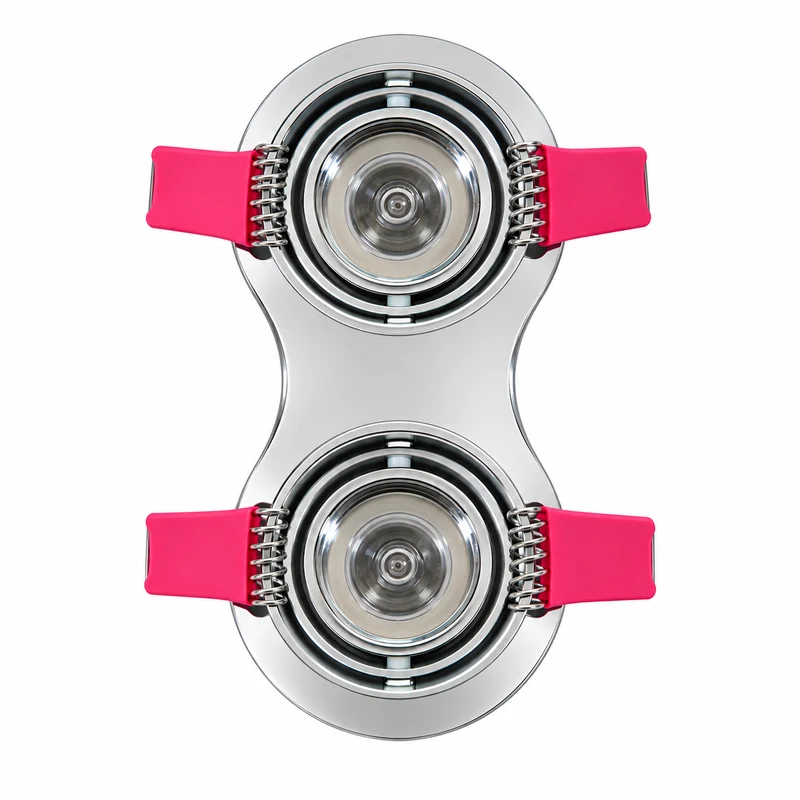 Doppel-Einbaurahmen für 2 LED Module, Chrom, organische Form, schwenkbar – Sylvania/Lumiance Motto LED Organic 3036122