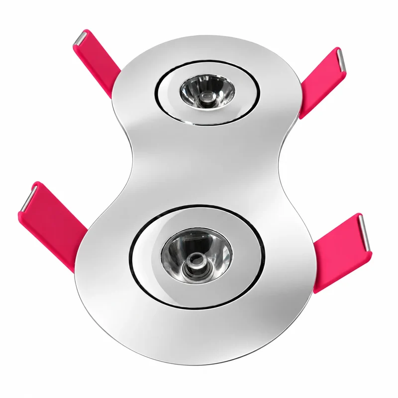 Doppel-Einbaurahmen für 2 LED Module, Chrom, organische Form, schwenkbar – Sylvania/Lumiance Motto LED Organic 3036122