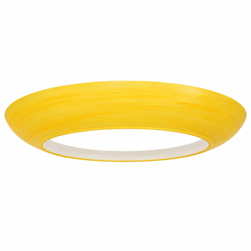 Lampenglas Ersatz Ø 32 cm Gelb – Ringform mit großer Öffnung Ø 19,5 cm für Deckenfluter & Stehlampe