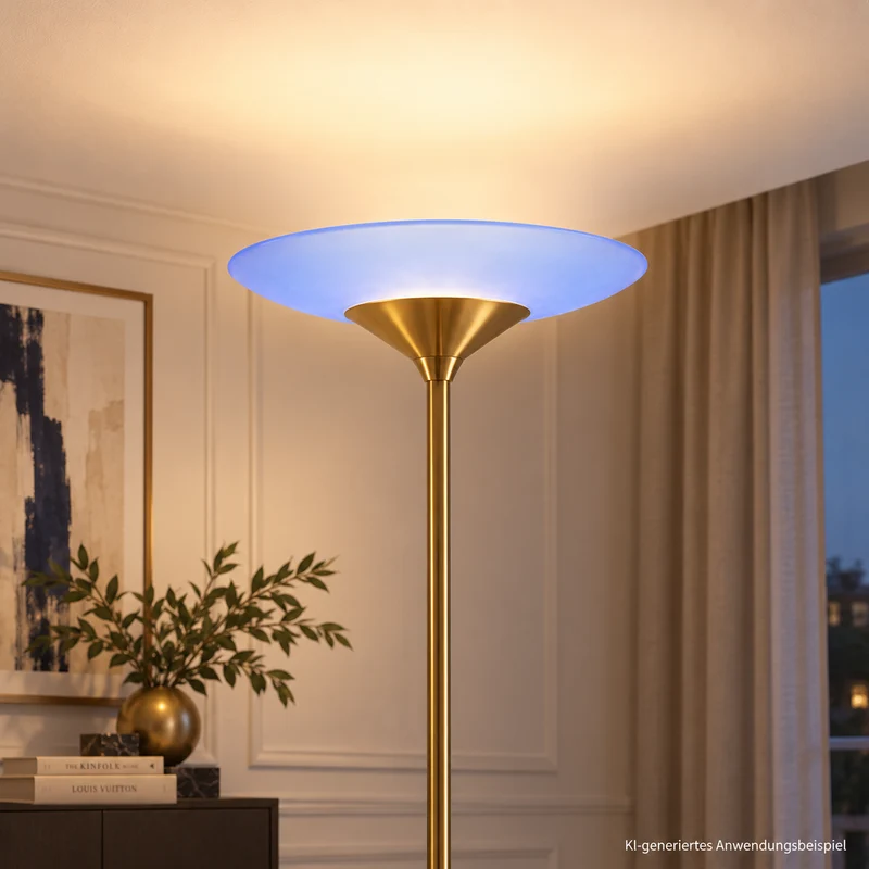 Lampenglas Ersatz Ø 32 cm Blau – Ersatzglas für Deckenfluter & Stehlampe – Innenöffnung Ø 19,5 cm