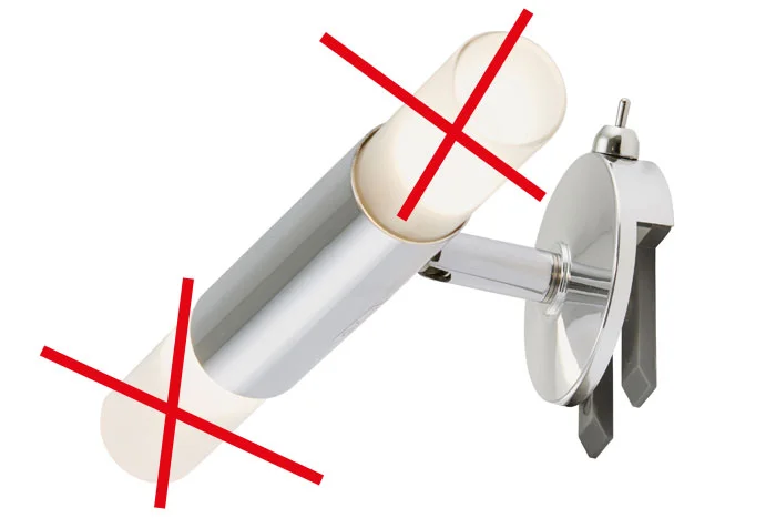 Bad Spiegel-Klemmleuchte 2x G9 LED Chrom – Spiegellampe mit Schalter
