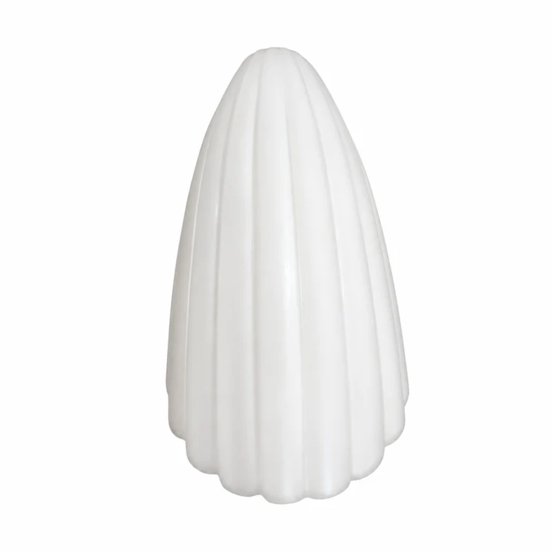 Lampenglas G4 weiß geriffelt 12,5 cm – Ersatzglas Loch 11 mm