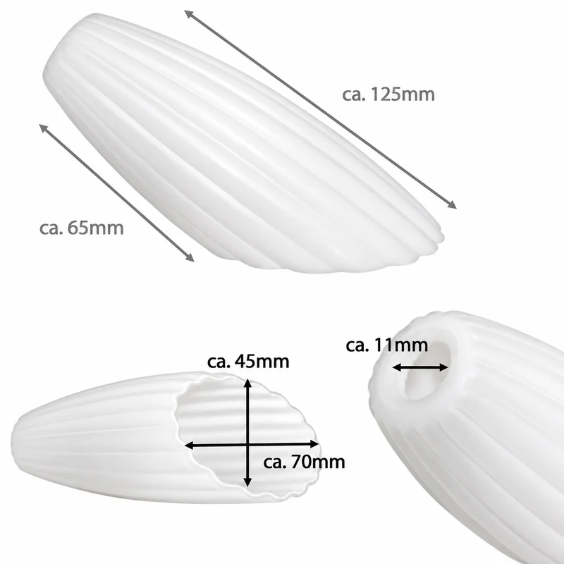 Lampenglas G4 weiß geriffelt 12,5 cm – Ersatzglas Loch 11 mm