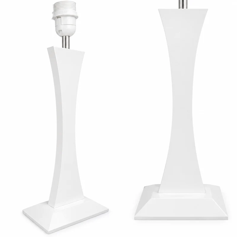 Lampenfuß weiß modern 40cm Sockel Tischlampe E27 – Tischleuchte / Nachttischlampe / Hockerlampe
