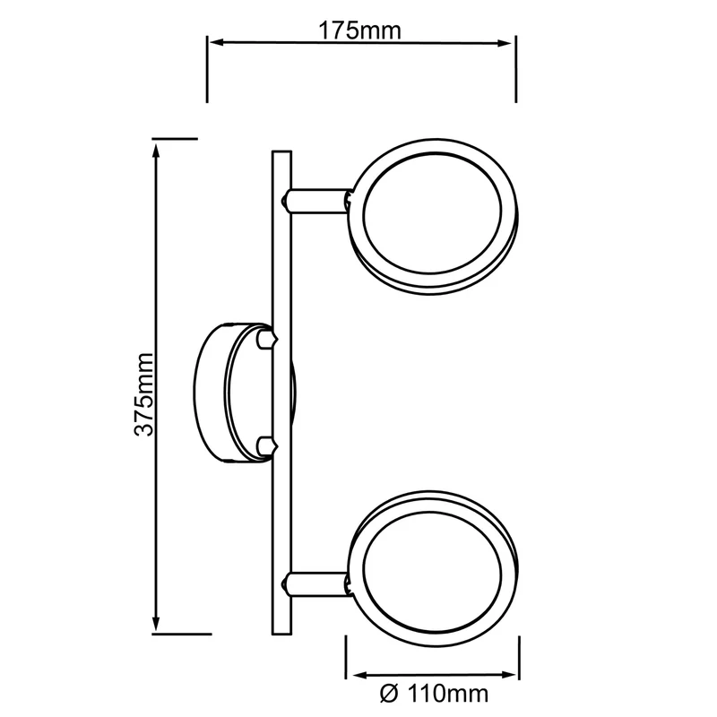 LED Deckenstrahler 2-flammig schwenkbar 1000lm 3000K – Nickel matt – Pluto Brilliant