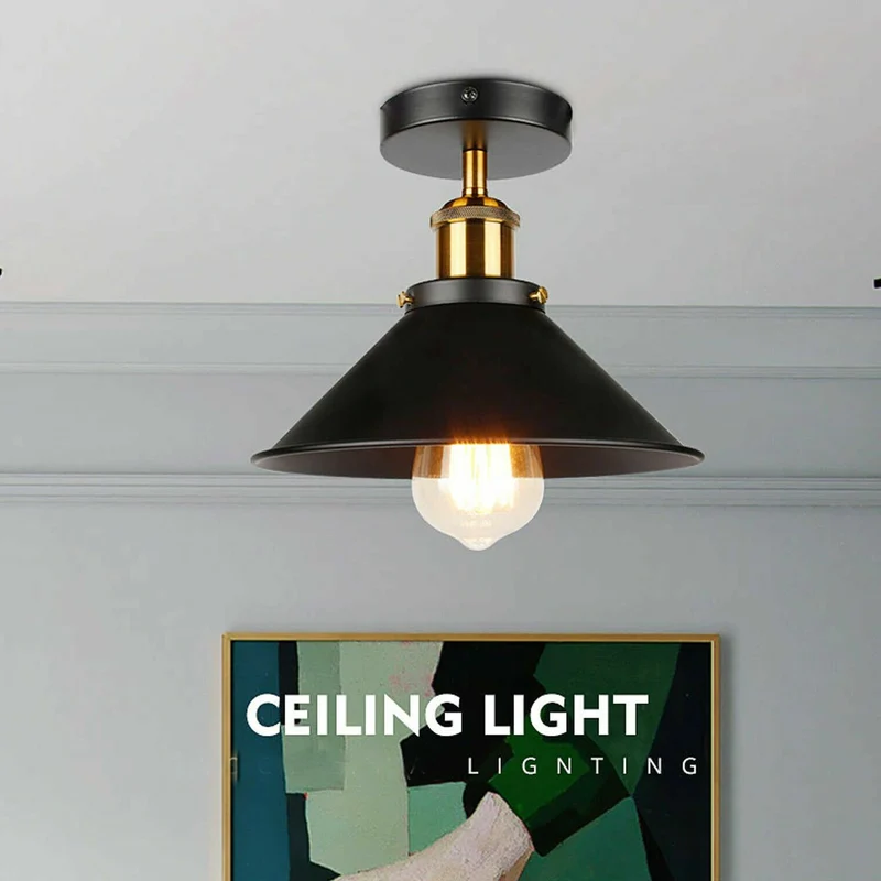 Vintage Unterputz Deckenleuchte E27 Deckenlampe für Wohnzimmer & Küche | Ø 22cm ~4112