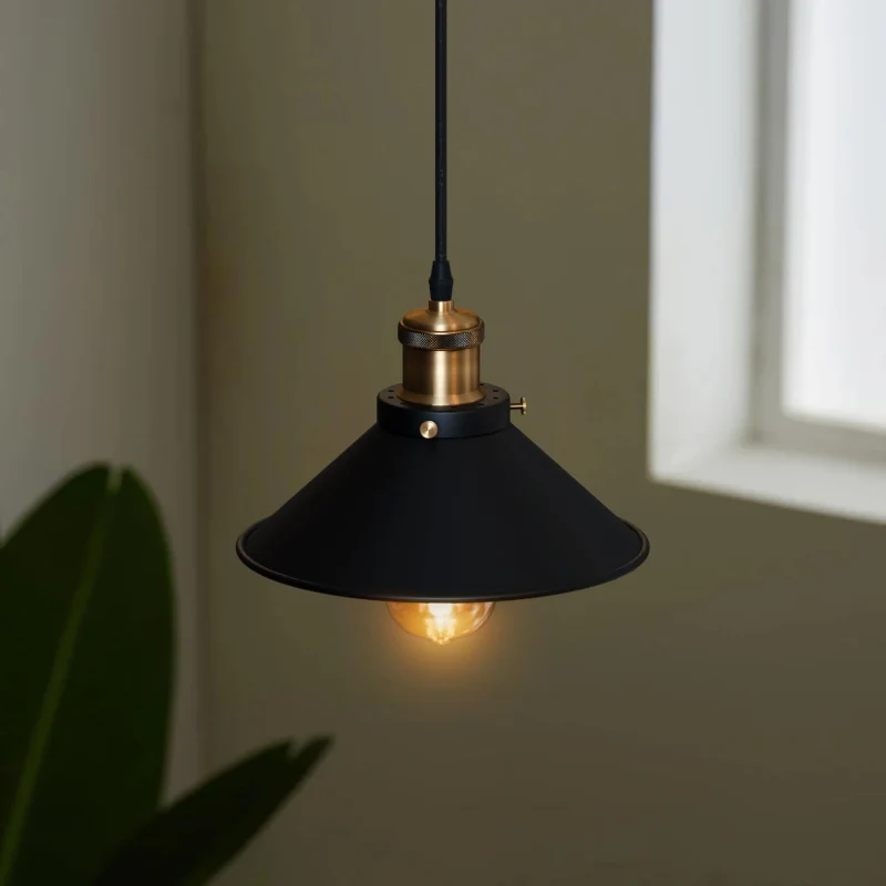 Moderne Hängeleuchte Schwarz Vintage E27 verstellbar ~4116