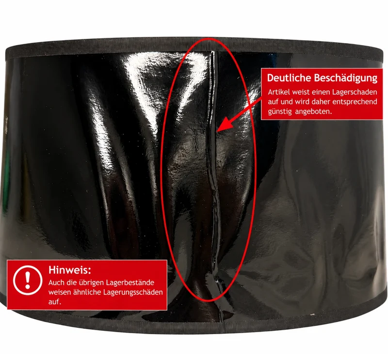 Lampenschirm Schwarz gold Lack Oval - E27 25 cm | Light & Living