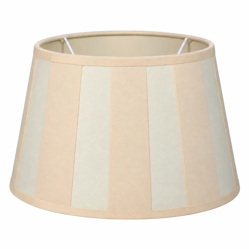 Lampenschirm Beige/Creme gestreift - konisch, Chintz, 25 cm, E27