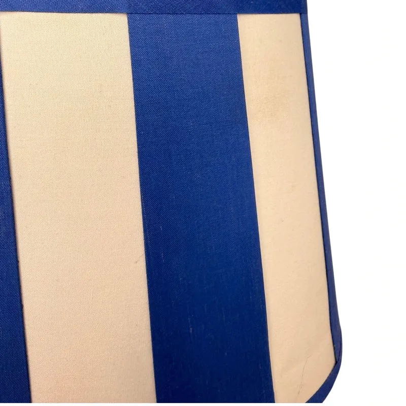 Lampenschirm Blau gestreift – E27 Chintz Stoff oval 25 cm