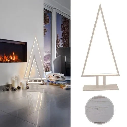 Sompex Pine Wood 4er-Set LED-Tannenbäume Weiß, je 38 cm