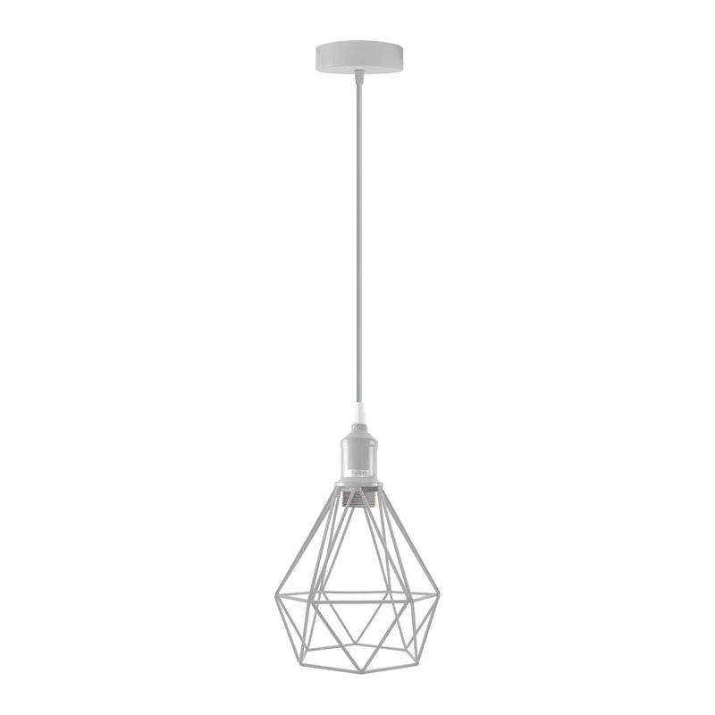 Geometrische Pendelleuchte - Industrial Diamant Drahtkäfig-Hängelampe E27~4107