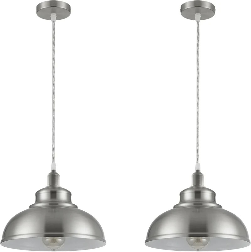 2er Set Werkstattpendel Vintage – Industrie Hängelampe Küche | Ø29cm | E27 ~3671