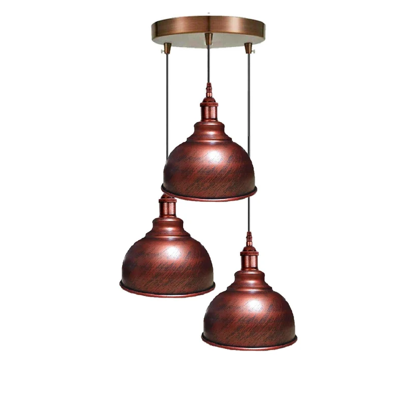 3-flammige Vintage Pendelleuchte im Industrial-Design~4173