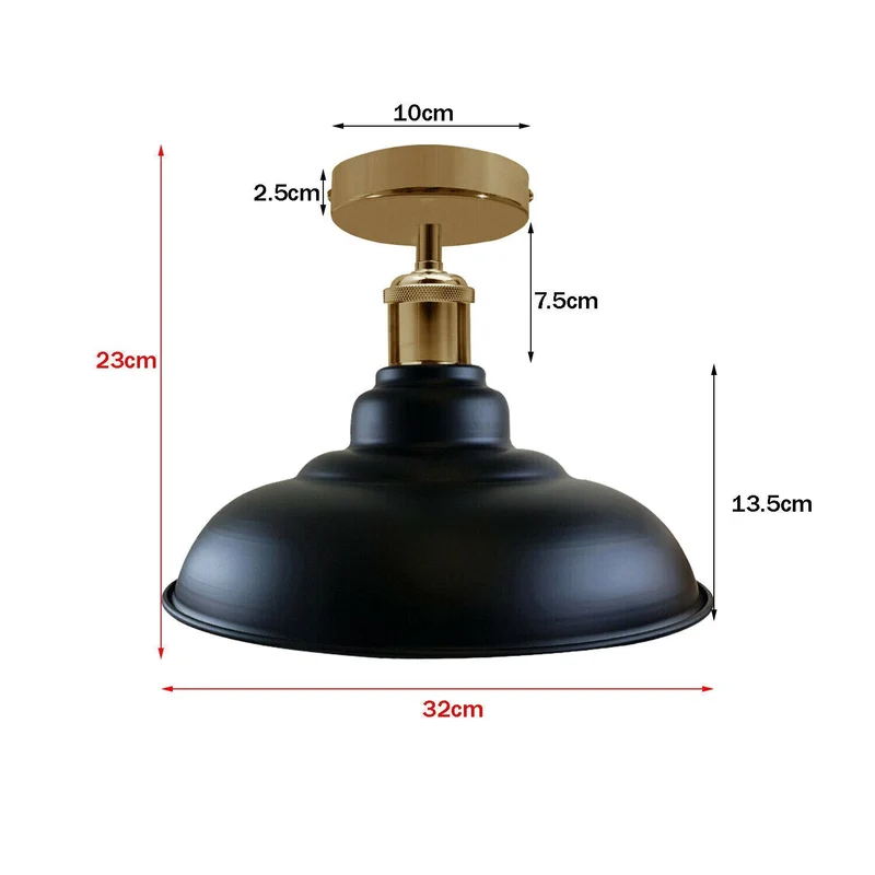 Vintage Deckenleuchte Industrie Unterputz Deckenlampe E27 | Ø 32cm~4164