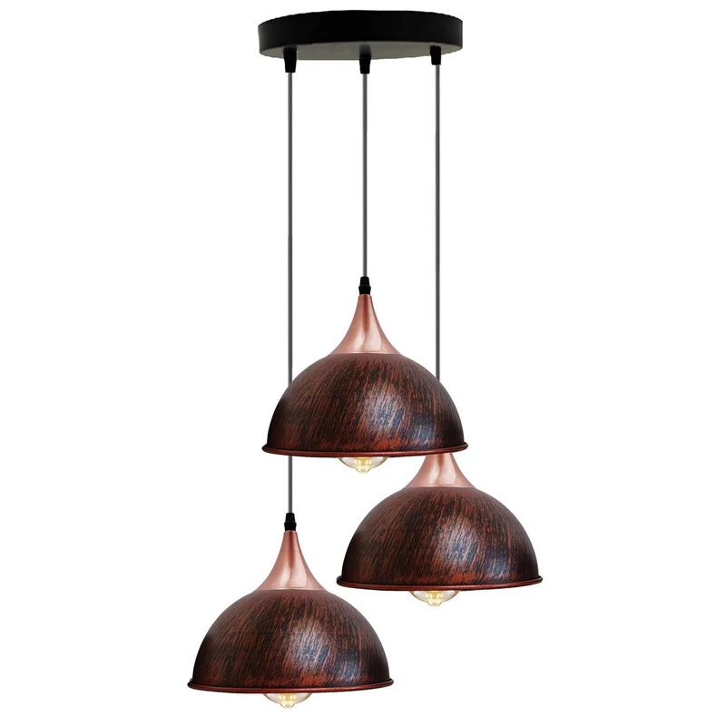 3er Cluster Pendelleuchte Höhenverstellbar | Industrie Esstisch Lampe Ø21cm ~4179