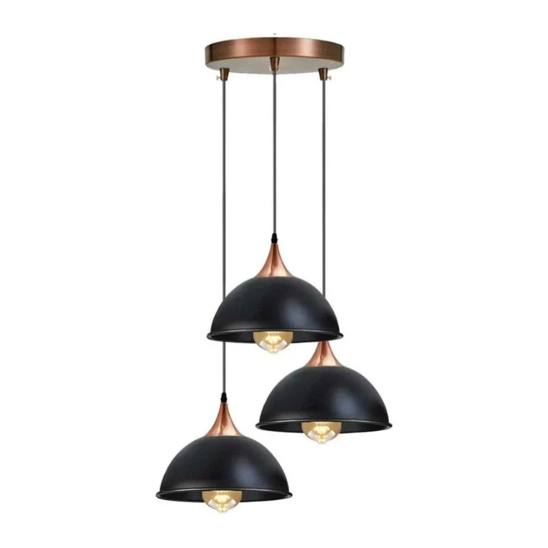 3er Cluster Pendelleuchte Höhenverstellbar | Industrie Esstisch Lampe Ø21cm ~4179