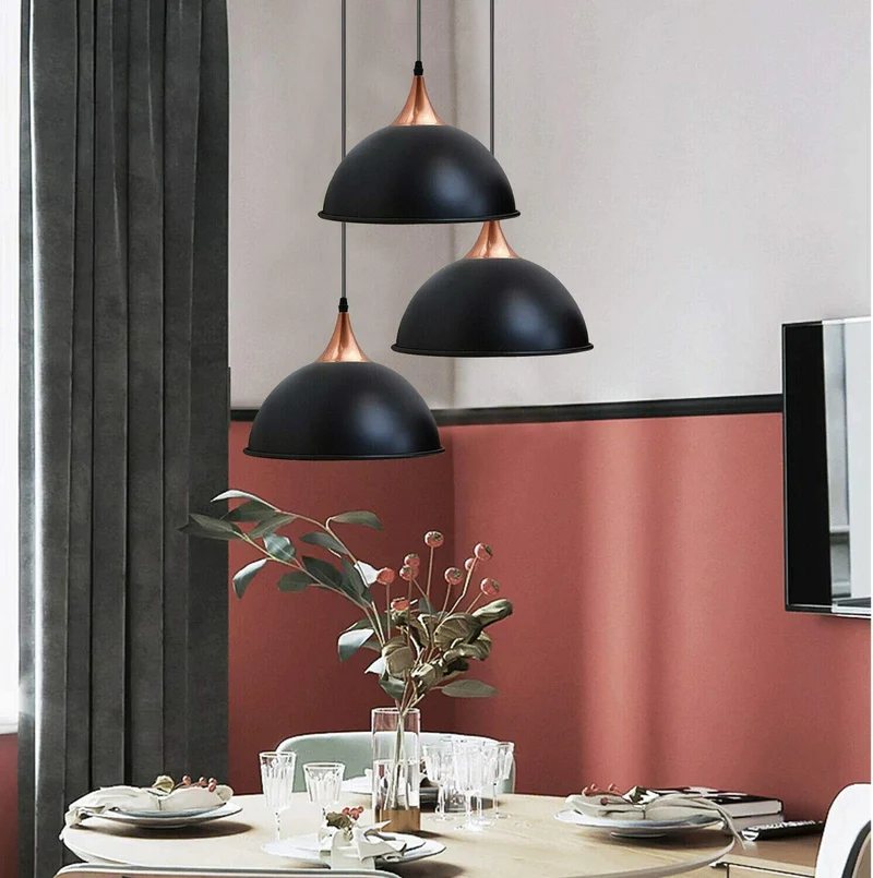 3er Cluster Pendelleuchte Höhenverstellbar | Industrie Esstisch Lampe Ø21cm ~4179