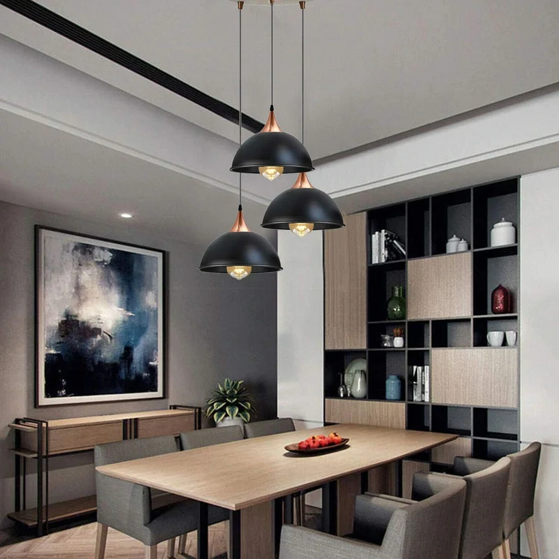 3er Cluster Pendelleuchte Höhenverstellbar | Industrie Esstisch Lampe Ø21cm ~4179