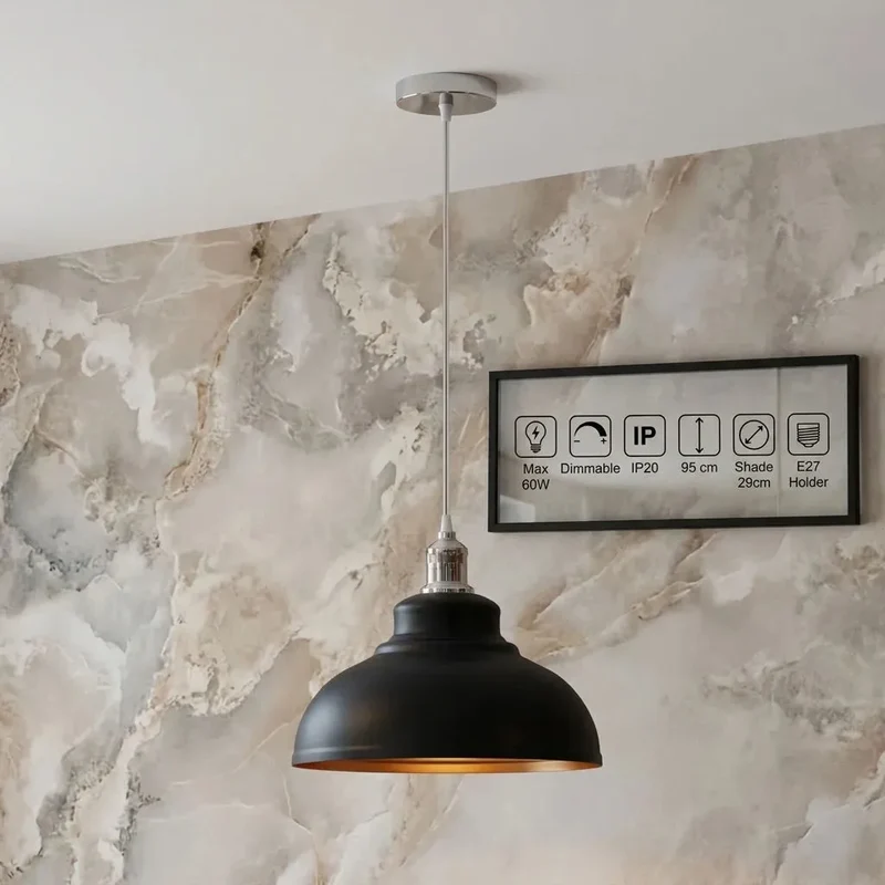 Vintage Bistro Hängelampe – Industrie Gutsherrenleuchte Esstisch | Ø 29cm | E27 ~4176