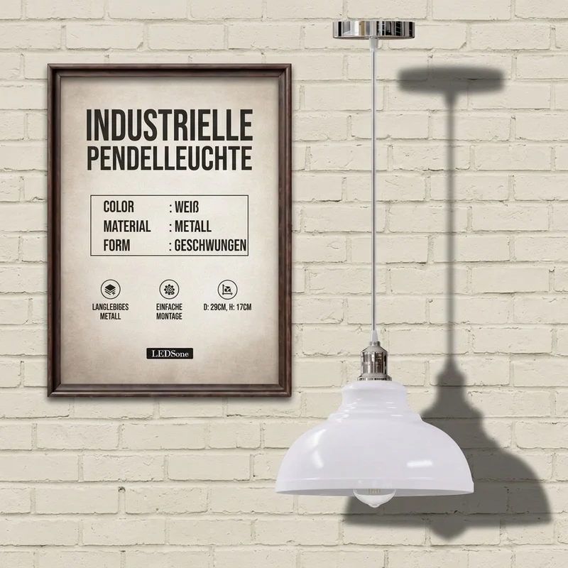 Vintage Bistro Hängelampe – Industrie Gutsherrenleuchte Esstisch | Ø 29cm | E27 ~4176