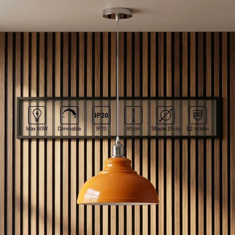 Vintage Bistro Hängelampe – Industrie Gutsherrenleuchte Esstisch | Ø 29cm | E27 ~4176