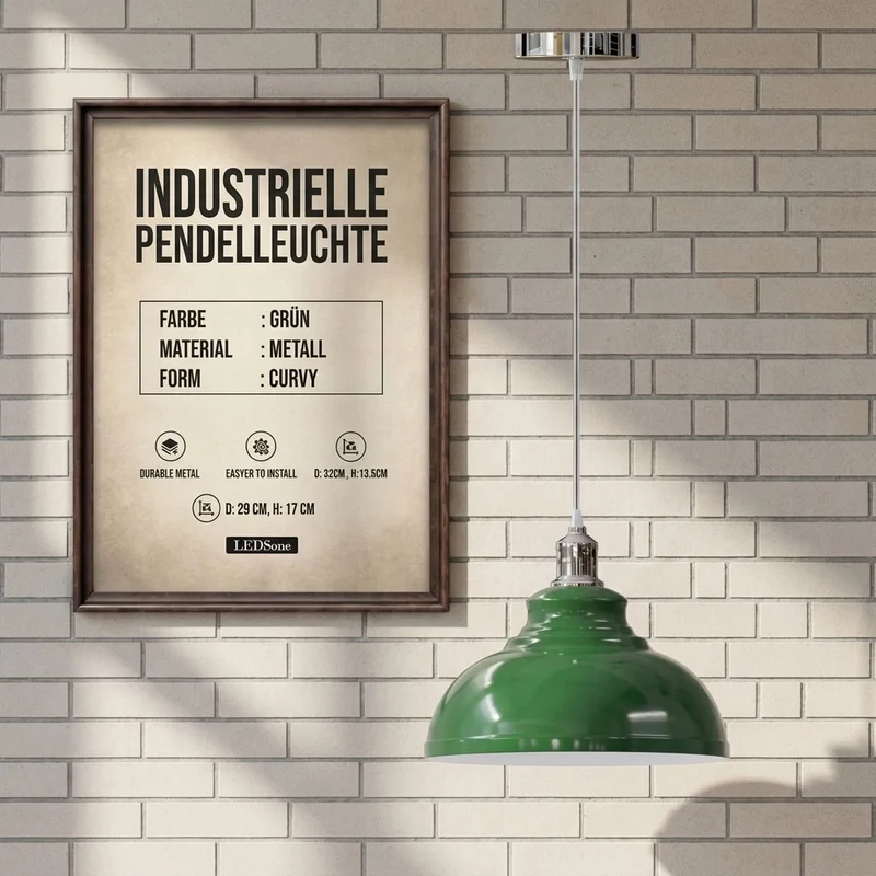 Vintage Bistro Hängelampe – Industrie Gutsherrenleuchte Esstisch | Ø 29cm | E27 ~4176