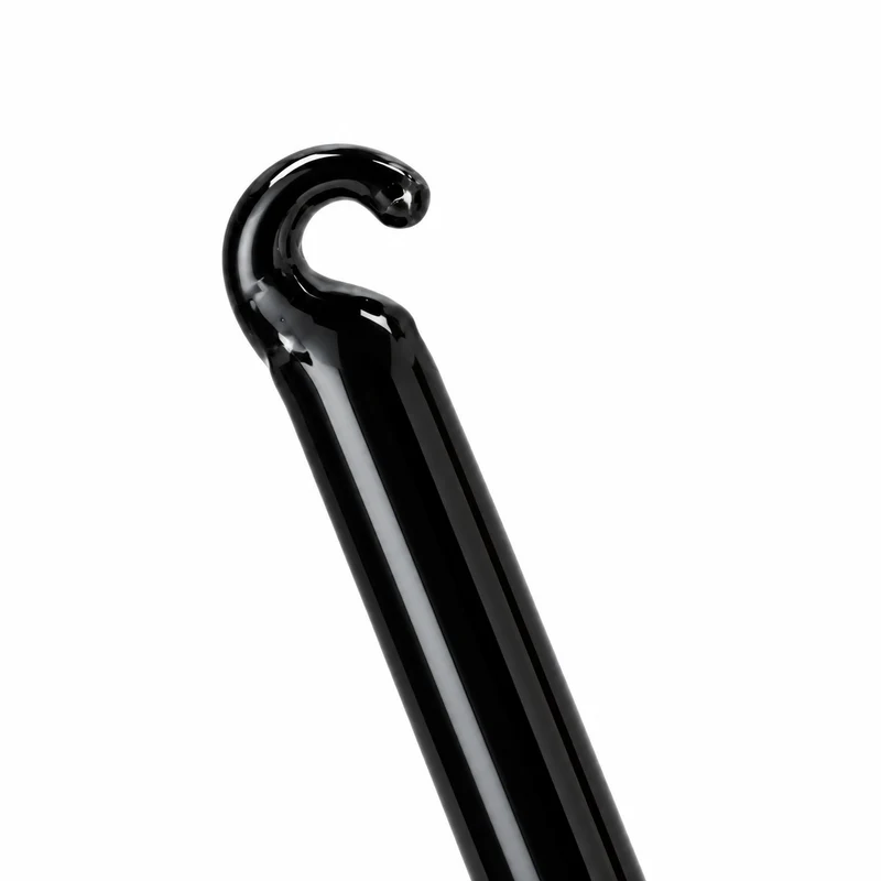 Glasstab mit Haken 26 cm schwarz – Lampenbehang aus Glas für Kronleuchter & Lüster | Ø 10 mm