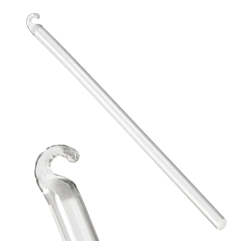 Glasstab mit Haken 26 cm klar – Lampenbehang aus Glas für Kronleuchter & Lüster | Ø 10 mm