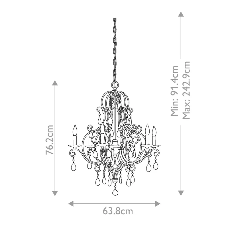 Kronleuchter Chateau 6-flammig Bronze Ø64cm
