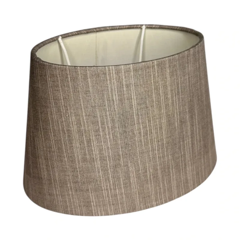 Lampenschirm Oval Grau aus Wildseide 22 cm - E27