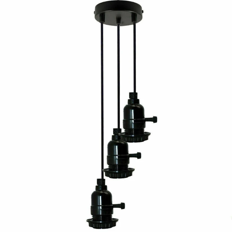 Pendelleuchte 1-5 flammig Schwarz mit Schalter | LEDSONE ~4014