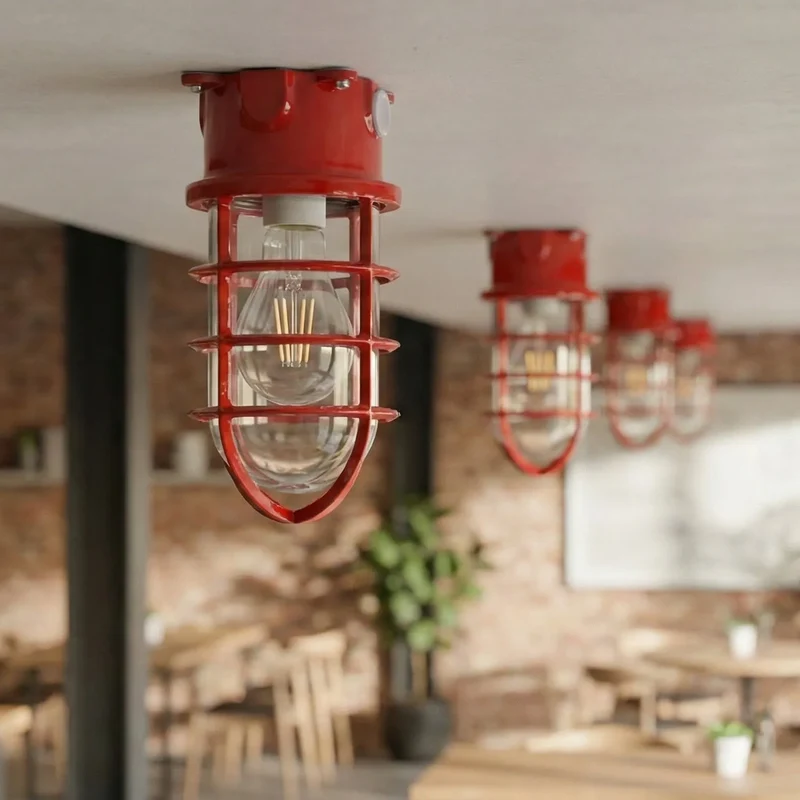 Maritim Schott Unterputz Deckenleuchte Drahtkäfig | E27 Bunker Lampe ~4084