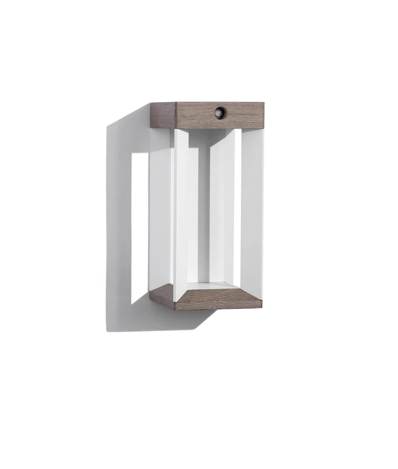 Les Jardins LED-Solar-Wandleuchte Teckalu aus Teakholz
