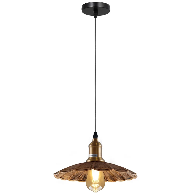Vintage Pendelleuchte im Industrie-Design E27 Fassung & verstellbarem Kabel~4147