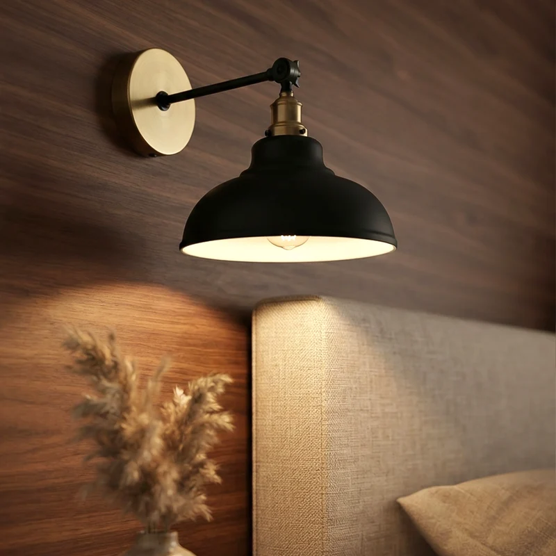 Verstellbare Wandleuchte – Vintage Werkstattlampe Industrie Wandlampe | Ø 29cm | E27 ~4060