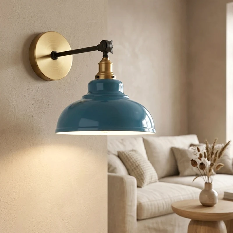 Verstellbare Wandleuchte – Vintage Werkstattlampe Industrie Wandlampe | Ø 29cm | E27 ~4060