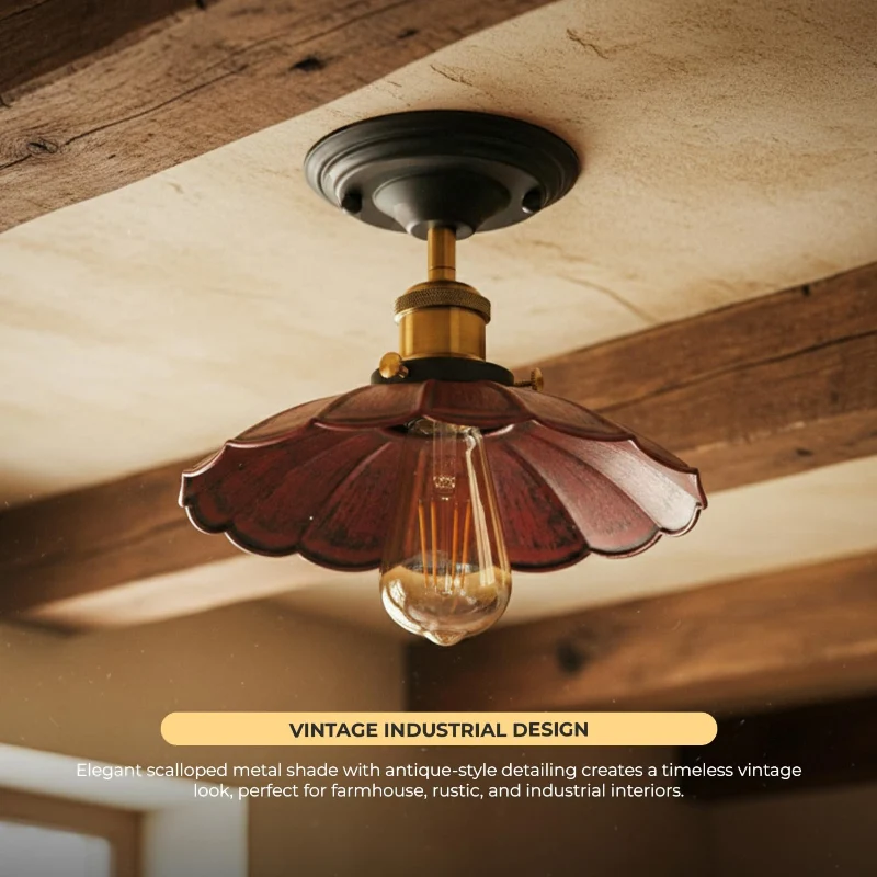 Vintage Deckenleuchte Semi Flush Mount | Retro Design ~3952