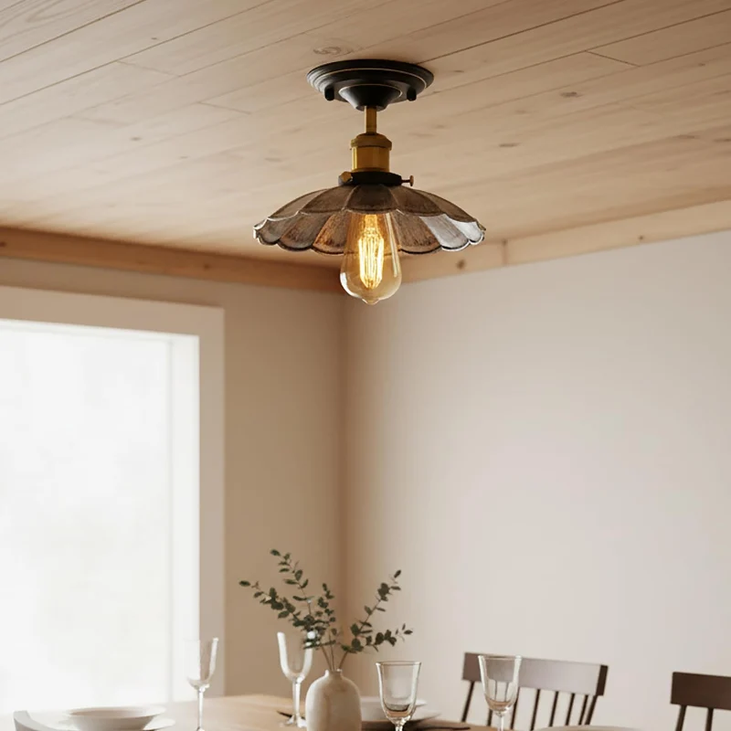 Vintage Deckenleuchte Semi Flush Mount | Retro Design ~3952
