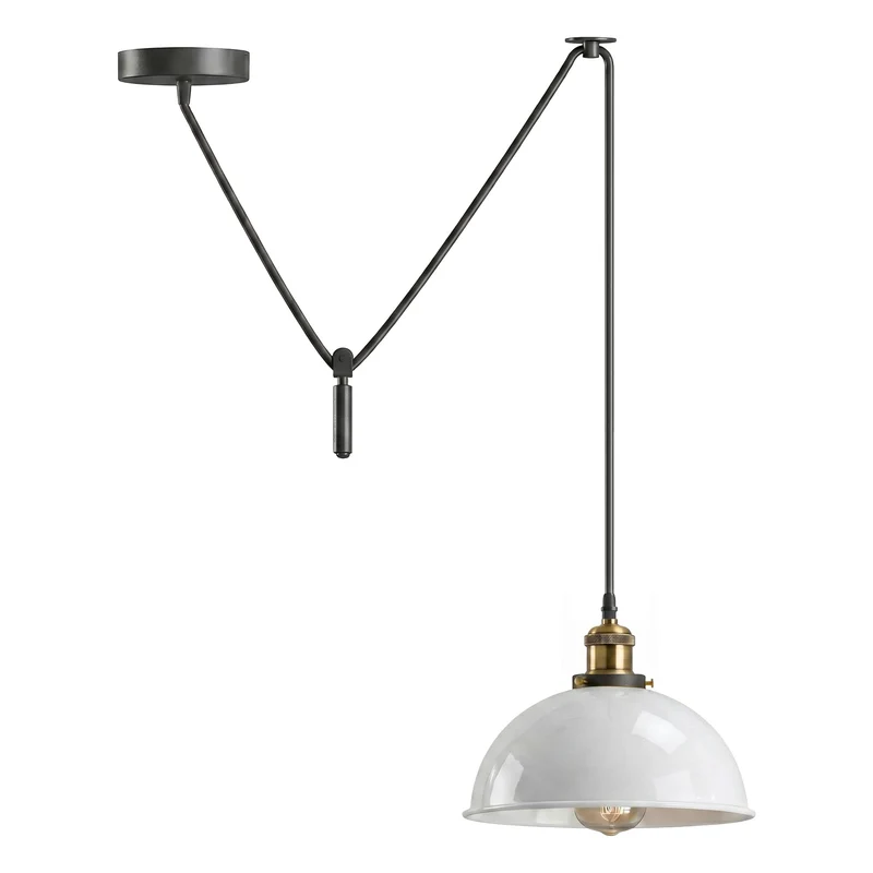 Vintage Seilzug Hängelampe | Dezentrale Deckenlampe mit E27 kuppel~4033