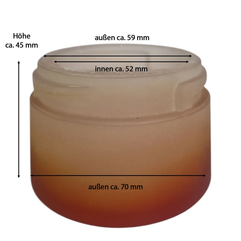 Lampenglas Weiß-Orange satiniert – Ersatzglas mit Schraubgewinde Ø70 mm | Öffnung Ø52 mm