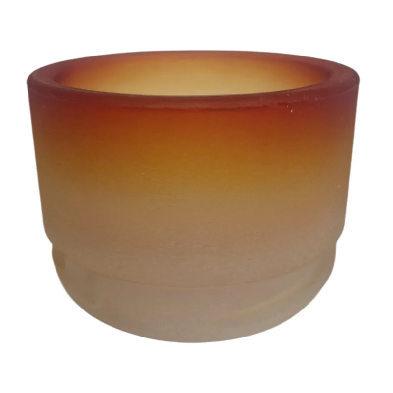 Lampenglas Weiß-Orange satiniert – Ersatzglas mit Schraubgewinde Ø70 mm | Öffnung Ø52 mm