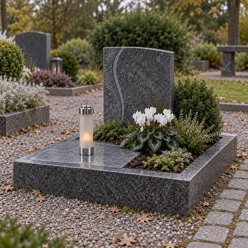 12x Grablicht "Elle" – Chrom & sandgestrahltes Glas – mit Stab