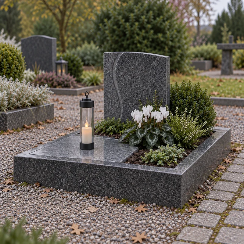 12x Grablicht "Elle" – Schwarz & Klarglas – mit Stab